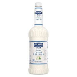 Hellmann's Classics Blue Cheese Salad Dressing Salad Bar Bottles Gluten Free, No Artificial Flavors or High Fructose Corn Syrup, Colors from Natural Sources, 32 oz, Pack of 6
