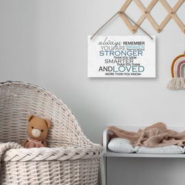 Always Remember You are Braver Than You Think Wall Plaque 9.8x5.9 Inch Birch Wood Inspirational Home & Office Decor Motivational Gifts for Women Friends Coworkers Encouragement Sign for Positive Vibes