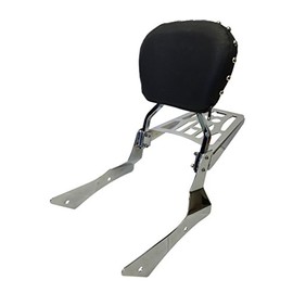 Studded Contoured - Sissy Bar Backrest & Luggage Rack for 00-06 Honda Shadow Spirit VT750DC Chain Drive