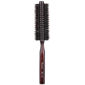 PERFEHAIR Boar Bristle Round Brush, Small Roller Hair Brush with Natural Wood Handle, for Men's Beard,Short Thin Hair, Blow Drying, Styling, Curling, Hair Volume, 1.3 Inch-33mm