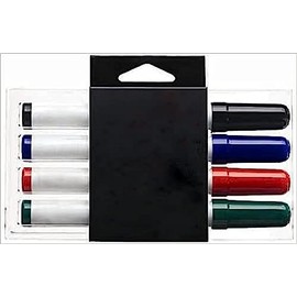 KAV Dry Erase Pens for Office, Schools, and Home - Non-Toxic Ink - All-in-One Design with Dry Wipe Eraser - Stylish Markers for Whiteboards, Flipcharts, and Notice Boards - Pack of 4