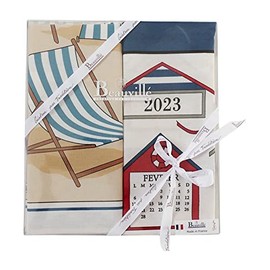 Beauvillé, Plage 2023" Gift Box of 2 Luxury French Kitchen/Tea Towels Silk Screen Printed