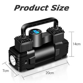 Car Air Pump,Air Pump Car Accessories,Tire Inflator Pump,Air Pump with Handle,Emergency Led Light,for Car,Bicycles,Balls,Inflatable Boats