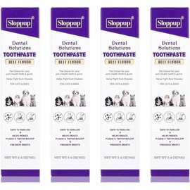 Toothpaste | Teeth Cleaning and Fresh Breath Dental Care for Puli and Other Herding Dogs | Soothes Inflamed Gums | Safe for Puppies | Vet Formulated 4 Pack (9.6 OZ)
