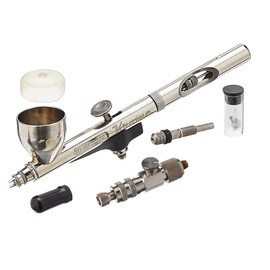 Badger Air-Brush Co Wargames Delivered Ultra Fine Layering & Blending Airbrush Premium Bundle Krome 2-in-1 Ultra Fine with Cup, Airbrush Spray Regulator, Needles, and PAC Valve Regulator for Hose