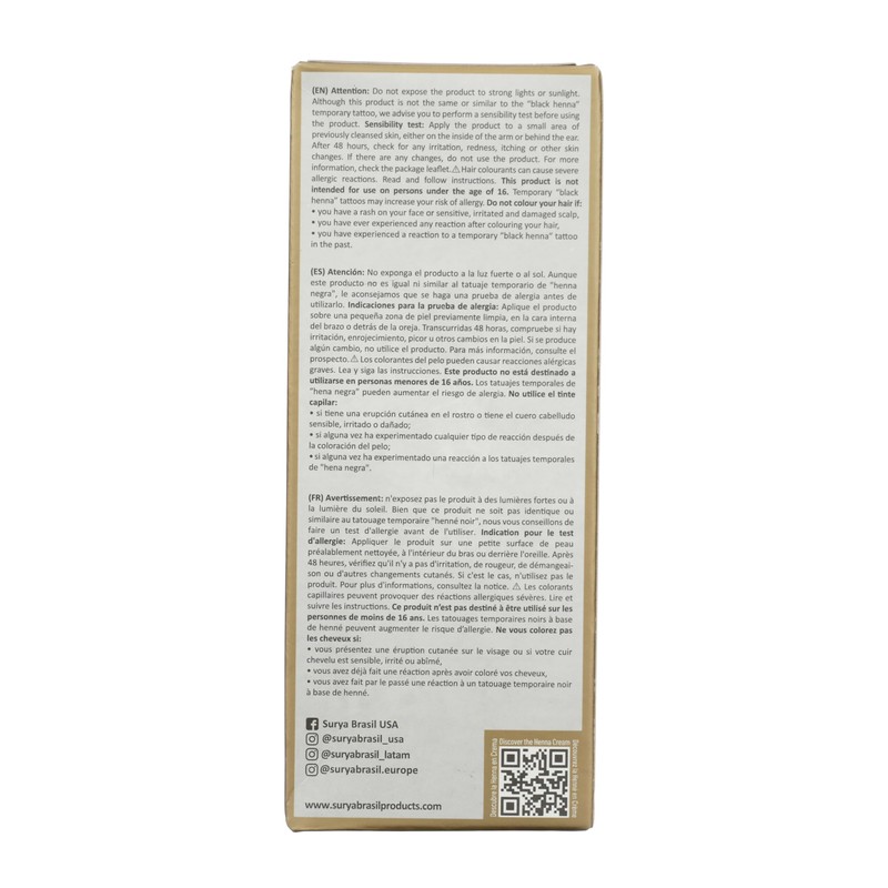 Surya Brasil Henna Cream Light Brown - 97% Natural Ingredients,