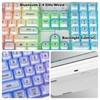 GEEZER Computer Backlit Keyboard White Crystal - Full-Size Bluetooth Wireless