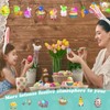 HUKLIM 36Pcs Easter Decorations-(with Lights) Easter Tree Decoration-Easter Wooden Hanging