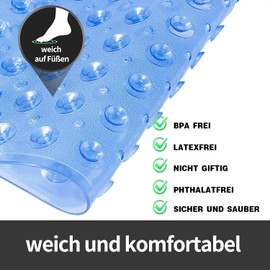 WIMAHA Square Shower Mats, 53 x 53 cm, Non-Slip Bath Mats, Anti-Mould Bath Mats with Suction Cup, Safety Bathroom Mat, Machine Washable Bath Mat