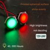 2PCS 16mm Metal Indicator Light, 12-24V AC/DC 20mA Waterproof IP67