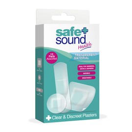Safe and Sound Sterile Clear Discreet Plaster, Pack of 12
