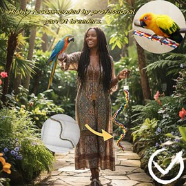 Geettcaifu Bird Rope Perches, Parrot Toys, Bungee Rope Perches for Parrots, Cockatiels, Parakeets, Budgie Cages Comfy Birds (Metal Nut) - 15.75 inches