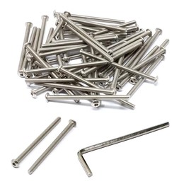 iexcell 50 Pcs M3 x 50mm Thread Pitch 0.5 mm Stainless Steel 304 Hex Socket Button Head Cap Screws Bolts Kit