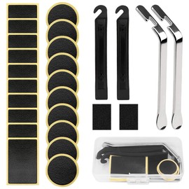 SlowTon Kit De Reparación De Neumáticos Bicicleta, 26 Piezas Pegatinas De Neumáticos Autoadhesivos, Herramientas De Reparación Bicicletas Multifunción, Herramientas De Reparación De Tubos Interiores