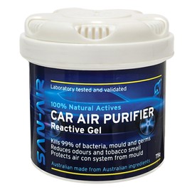 SAN-AIR Car Air Purifier Gel 75g – Eliminates Mould & Odours – Car Airfreshener & Deodoriser – Air Purifier – Kills 99% of Bacteria - Australia Made
