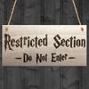 RED OCEAN Restricted Section Do Not Enter Wizardry Hanging Plaque