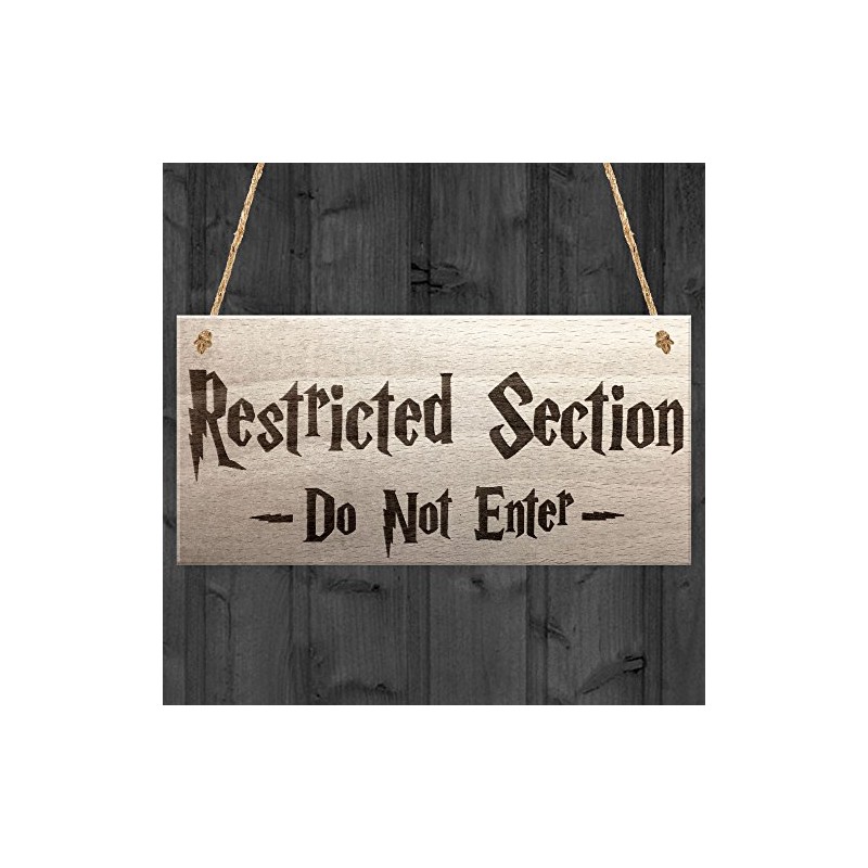 RED OCEAN Restricted Section Do Not Enter Wizardry Hanging Plaque