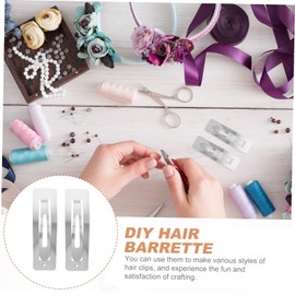 OHPHCALL 100pcs Diy Hair Clip Accessories Rectangular Clip for Crafts Simple Design