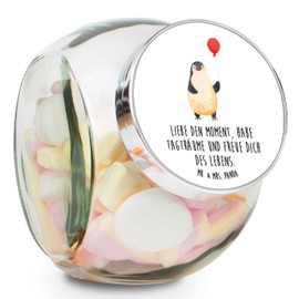 Mr. & Mrs. Panda Bonbonglas Pinguin Luftballon XL 2000ml - Geschenk, Teedose, Kind, gute Laune, Keksbehälter, Aufbewahrungsdose, Liebe, Snackdose,