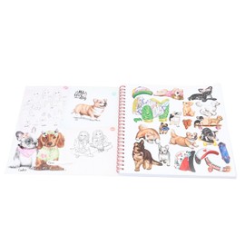 Depesche TOPModel 13218 Create Your Doggy Colouring Book with 40 Pages for Designing Dogs Motifs Includes 5 Sticker Sheets Multi-Coloured