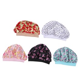 Baluue Boys and Girls 5pcs Satin Bonnet Wide-brimmed Elastic Hair Bonnet Easy to Put Off