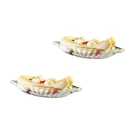 Banana Split Boat Ice Cream Dishes Classic Glass Design Pack of 2