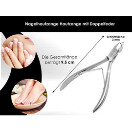 Nagelhautzange Hautzange mit Doppelfeder - 3 mm Schnitt - Rostfreies Edelstahl