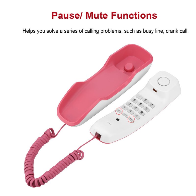 Clear Sound Wall Telephone Pause/Mute/Redial Wall Landline Telephone for Home
