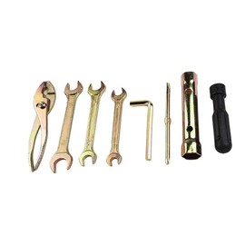 AIMALL 7PCS Motorcycle Onboard Tool Kit Set with Screwdriver Wrench Clamp and Spark Plug Socket Compact Repair Tools for Bike Maintenance Touring and Emergency Repairs