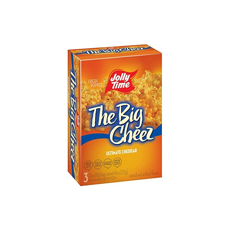 JOLLY TIME The Big Cheez Cheddar Cheese Microwave Popcorn (3-Count