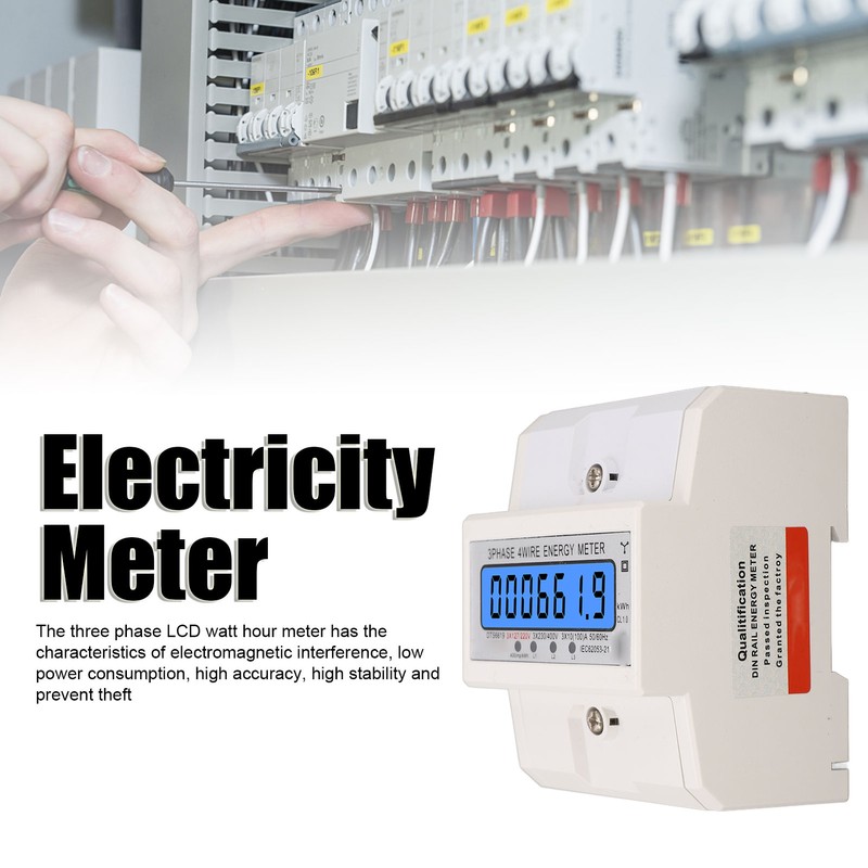 Digital Energy Meter 3 Phase 4 Wire KWh Electricity Wattmeter