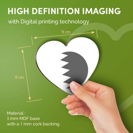 Destination Vinyl ltd Great Coasters (Set of 4) Heart - BW - Bahrain Flag Drink Glossy Coasters/Tabletop Protection for Any Table Type #41738