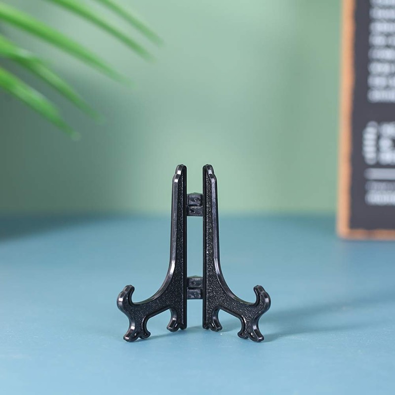 Tincogo 3" Black 12pcs/set Plastic Easels Plate Display Stands Picture