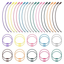 20 Pack Wire Keychain Cable Metal Wire Keychains 6 Inch Stainless Steel Colored Coated Keychain Cable Loops Connecter for Luggage ID Tags