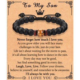 ACOGVN Gifts for Son To My Son Bracelet Gifts from Mom Dad -Birthday Christmas Son Gifts for Son Teen Boys Men Him