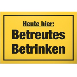 DankeDir! Betreutes Drinken Sign 30 x 20 cm Party JGA Gift Requiste Alcohol Photo Booth Birthday Decoration Funny Saying Birthday Gift Party Decoration Gift Idea