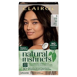 Clairol Natural Instincts Demi-Permanent Hair Dye, 3 Brown Black Hair Color, Pack of 1
