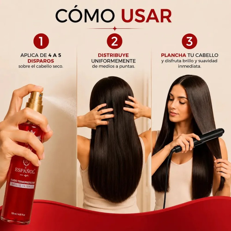 Fluido Termoprotector Brillo Intenso 80ml El Español con Stylo