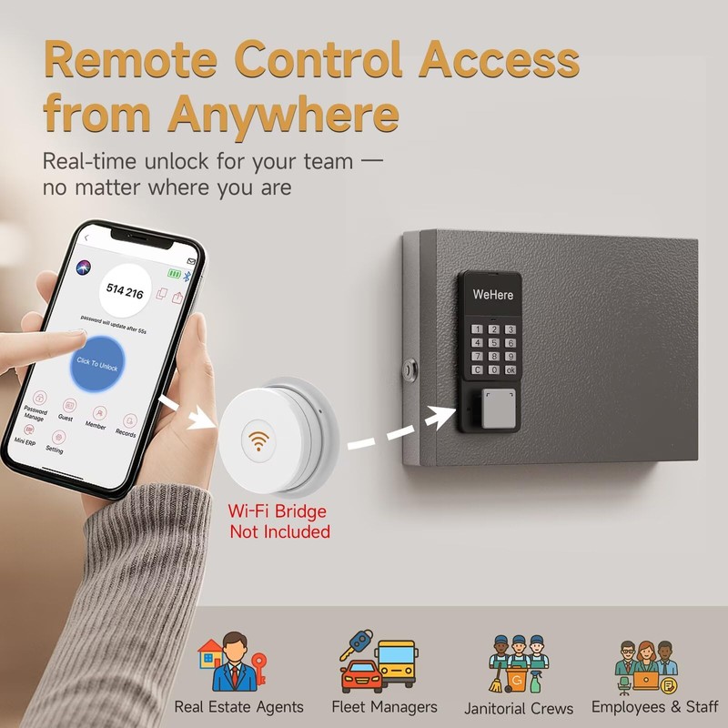 16 Key Lock Box Wall Mount, Smart Key Cabinet, use