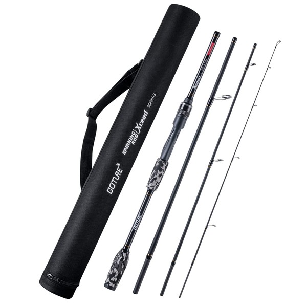 4 Piece Travel Spinning Fishing Rods Portable 4 Sections Lightweight