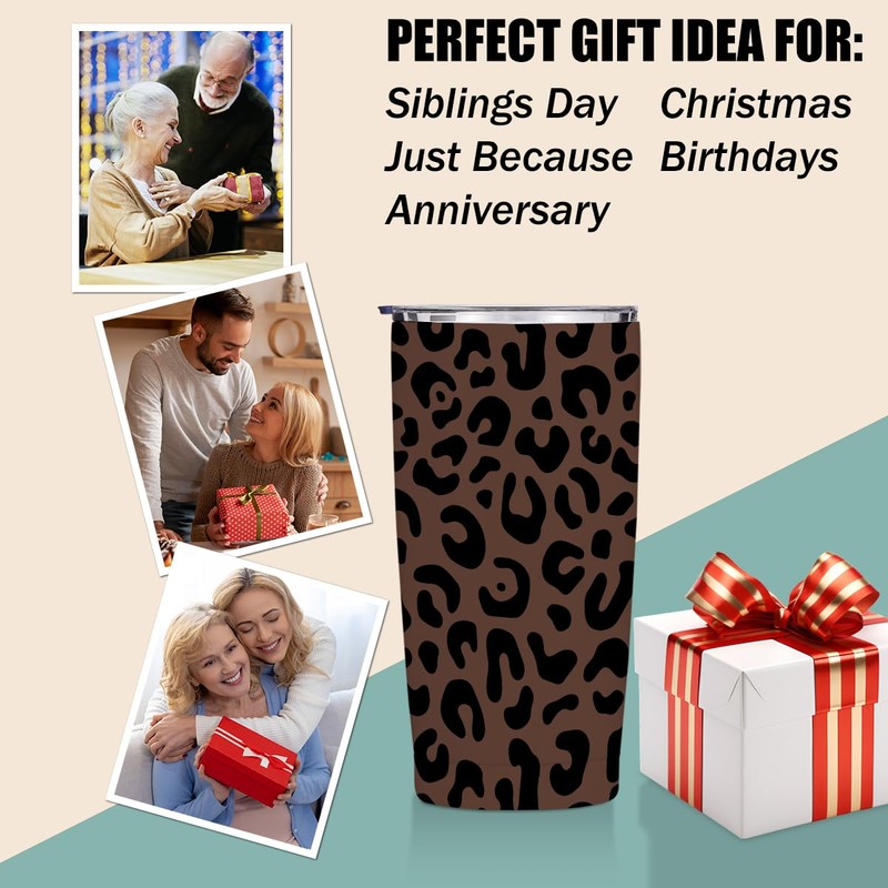 Leopard Gifts for Women 20 oz Tumbler, Minimalist Stainless Steel