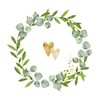 Wedding Napkins Two Hearts White Green Gold 33 x 33 cm Pack of 20 FSC 3-Ply Resealable Box