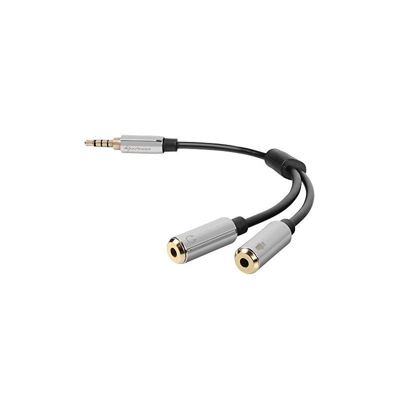 Sharkoon PMP35 Cable Combo Audio Adapter 12 cm silber