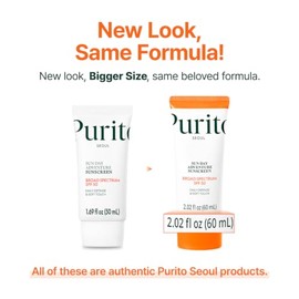 PURITO Korean Sunscreen SPF 50 | Lightest Texture, No White Cast, Broad Spectrum UVA/UVB | Oil-Free, Vegan, For All Skin Types | Daily Lightweight Sun