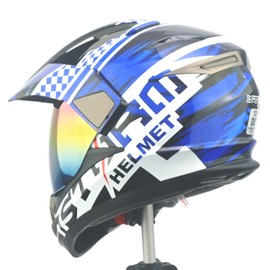 1Storm Dual Sport Helmet Motorcycle Full Face Motocross Off Road Bike Storm Blue