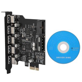 5 Ports 19PIN PCI-E to USB 3.0 Expansion Card Connector,Built-in Renesas uPD720201+Genesys GL3520 Main control chip,Driver CD