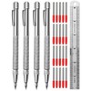 Tungsten Carbide Scriber, Knurled Aluminum Handle, 4-Pack with Bonus Marking