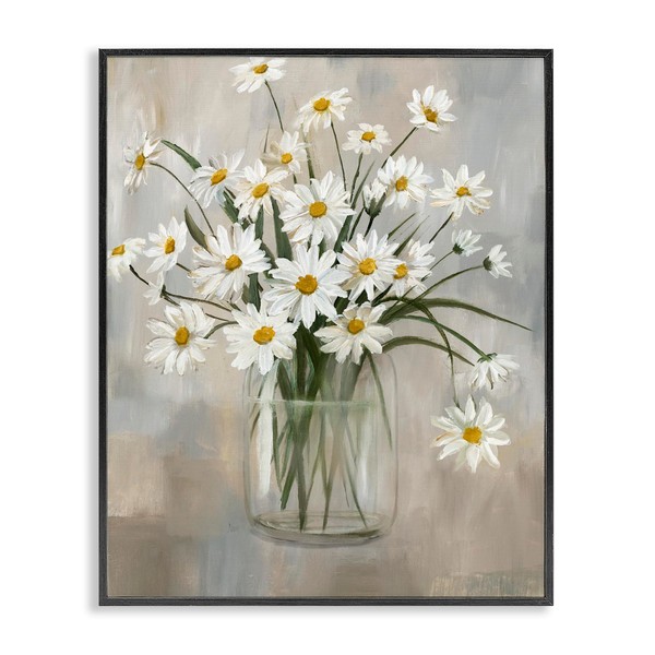 Stupell Industries Daisy Bloom Bouquet Potted Flowers Abstract Pattern Framed