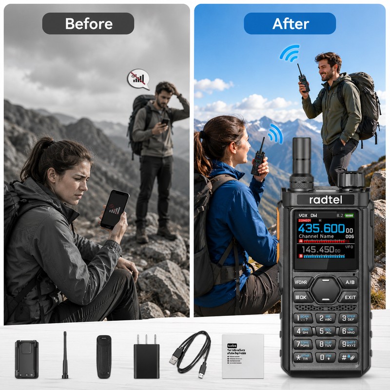 Portable Ham Radio Walkie Talkie for Outdoor Communication – Multi-Band
