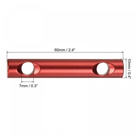 sourcing map Tent Rope Adjusters, 60mm 2 Hole Aluminum Alloy Tensioners Guyline Cord Fasteners for Outdoor Camping Hiking, Red Pack of 6